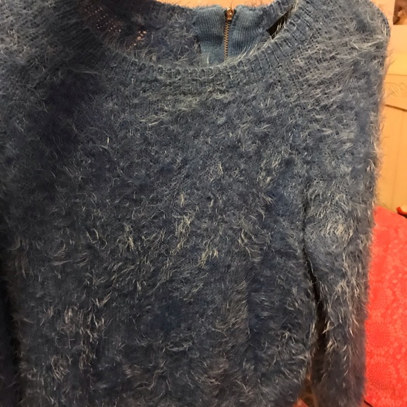 Sweaters Blue Fuzzy Sweater Poshmark